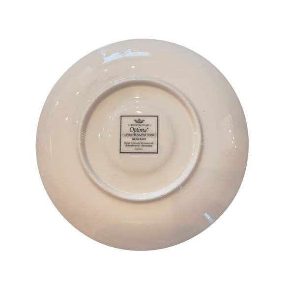 8 Christopher Stuart Optima HK100 Rave Saucers Discontinued Multicolor Rim 6.3in - Picture 2 of 4